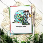Trinity Stamps Modern Embossed Window Panel 1 Die tmd-228 Turtle Happy Birthday Card | color-code:ALT01