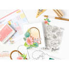 PinkFresh Studio Sunshine On My Mind Clear Stamp Set 157323 Tropical Themed Sunset Card | color-code:ALT02