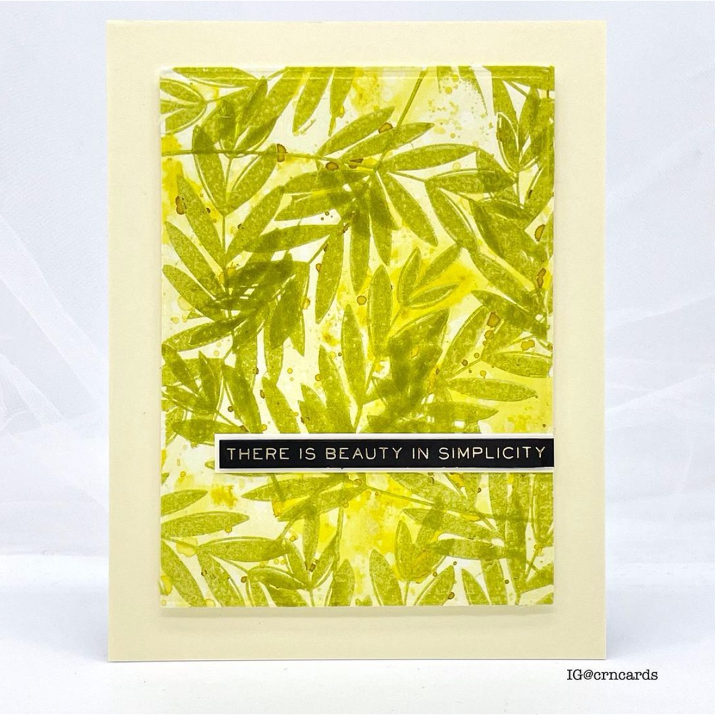 Tim Holtz Distress Embossing Glaze Crushed Olive Ranger tde79163 Overlapping Layers Beauty in Simplicity Card