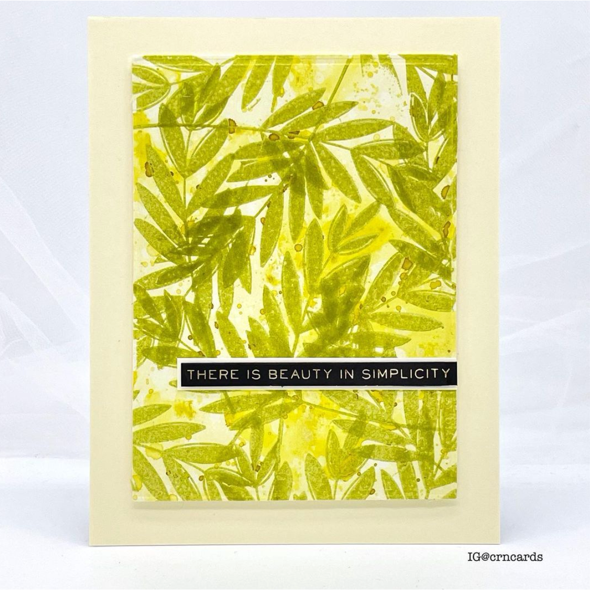 Tim Holtz Distress Embossing Glaze Crushed Olive Ranger tde79163 Overlapping Layers Beauty in Simplicity Card