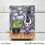 Sweet November Stamps Halloween Room Add-on Clear Stamp Set snsephr22 witch
