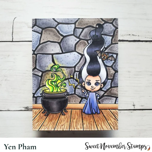 Sweet November Stamps Halloween Room Add-on Clear Stamp Set snsephr22 witch