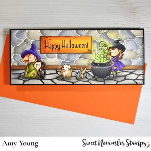 Sweet November Stamps Halloween Room Add-on Clear Stamp Set snsephr22 halloween