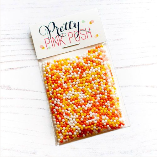Pretty Pink Posh Candy Corn Glass Shaker Beads