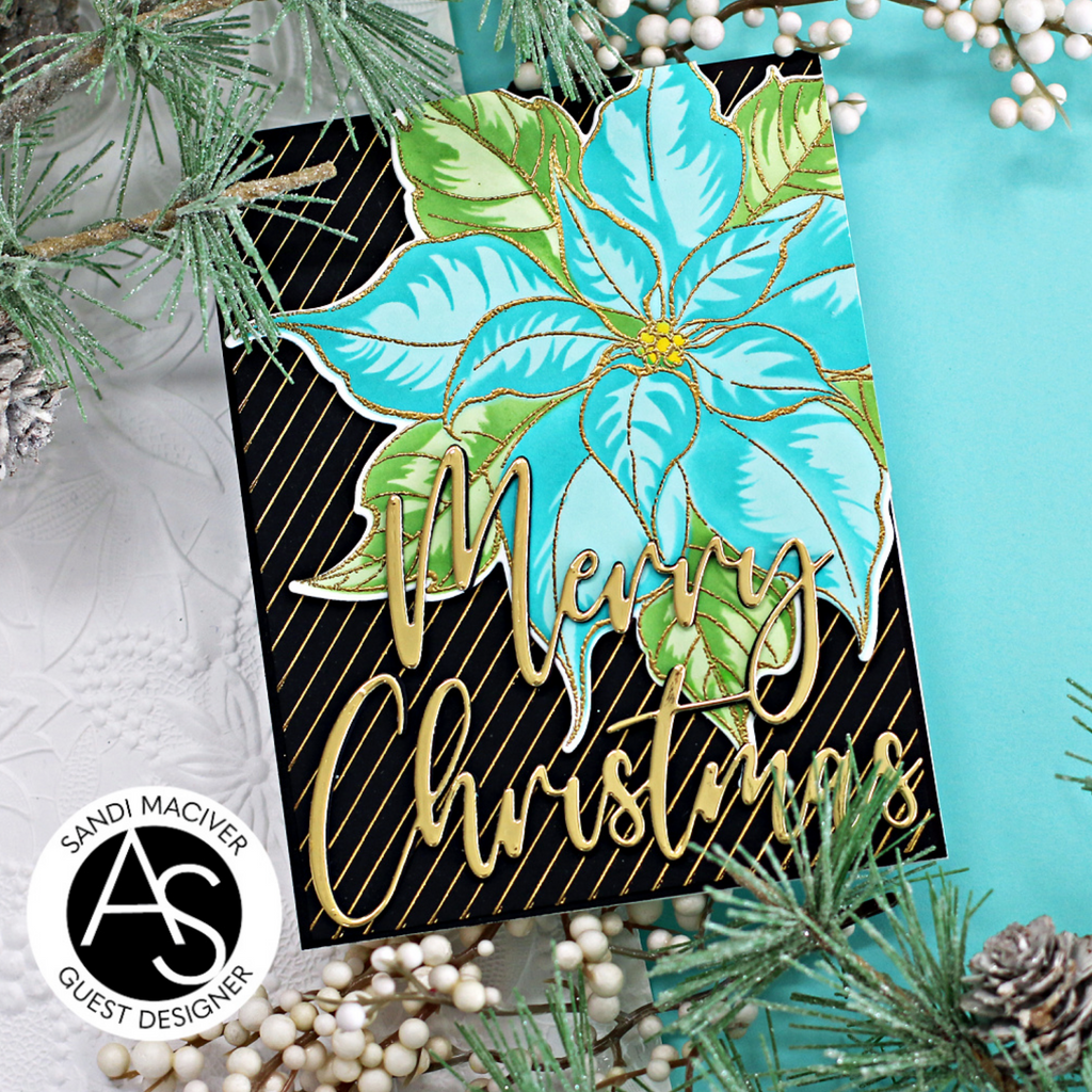 Alex Syberia Designs Festive Poinsettia Die Set asdcd73 Blue Poinsettia