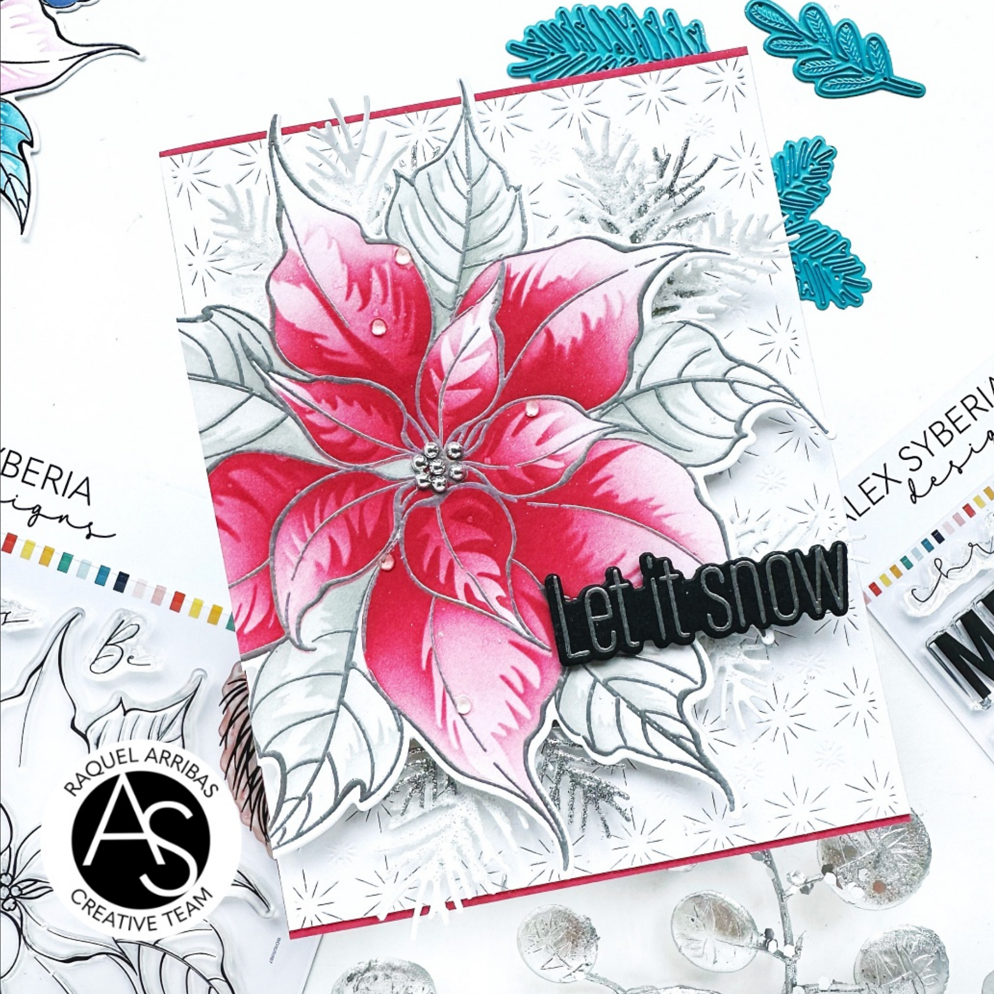 Alex Syberia Designs Festive Poinsettia Stencil Set asdste73 Let It Snow
