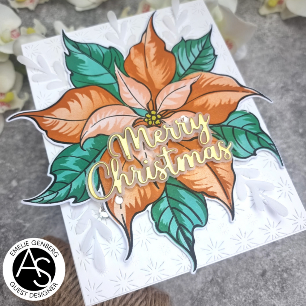 Alex Syberia Designs Festive Poinsettia Stencil Set asdste73 Orange Poinsettia