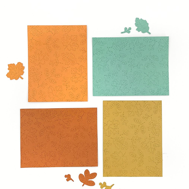 Concord & 9th Stitched Leaves Card Front Die 11861 colors
