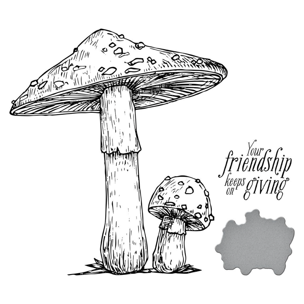 BP-081 Spellbinders Mushroom Duo Press Plate and Die Set