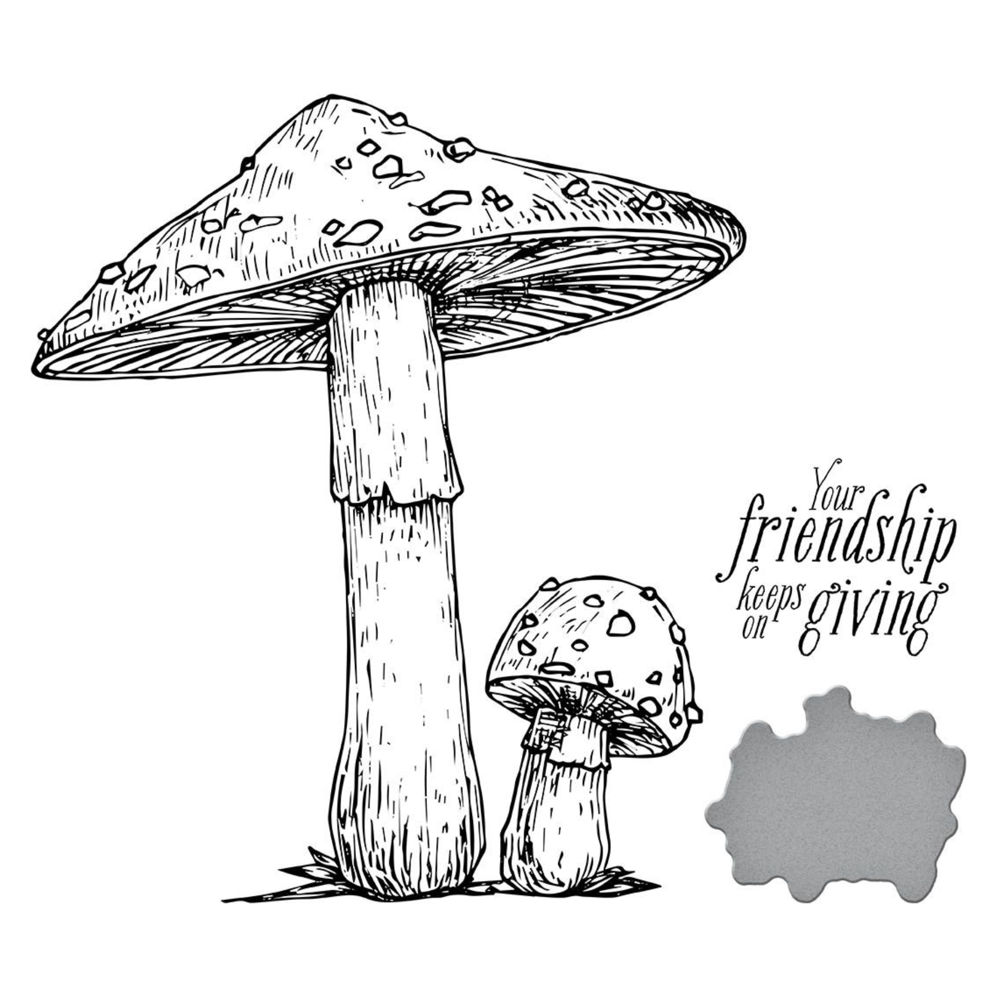 BP-081 Spellbinders Mushroom Duo Press Plate and Die Set