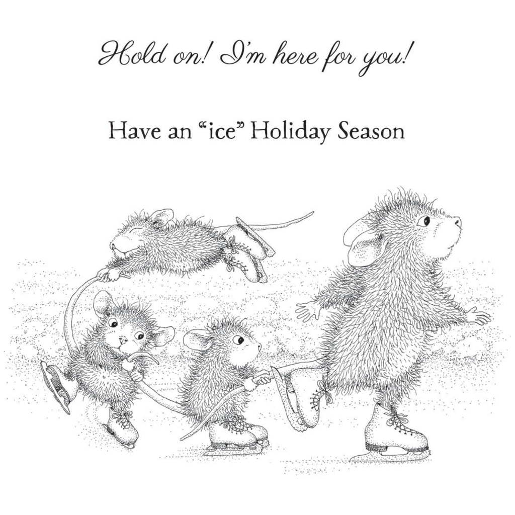 RSC-018 Spellbinders House Mouse Hold On! Cling Rubber Stamps