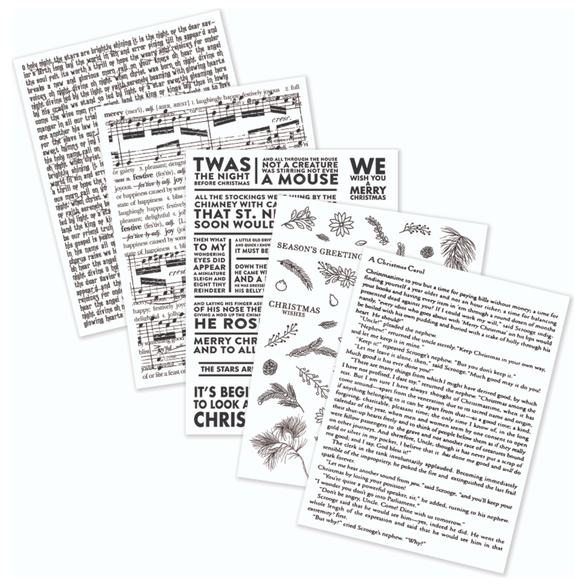 Hero Arts Holiday Collage Hero Transfers Rub Ons rt116
