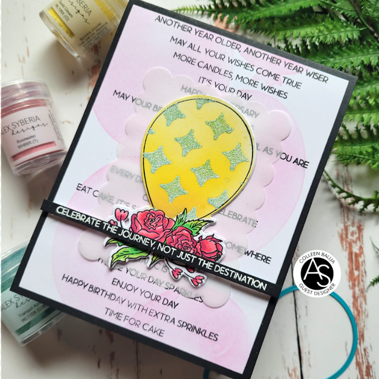 Alex Syberia Designs Celebrations Sentiments Hot Foil Plate asd-hf-117 balloon