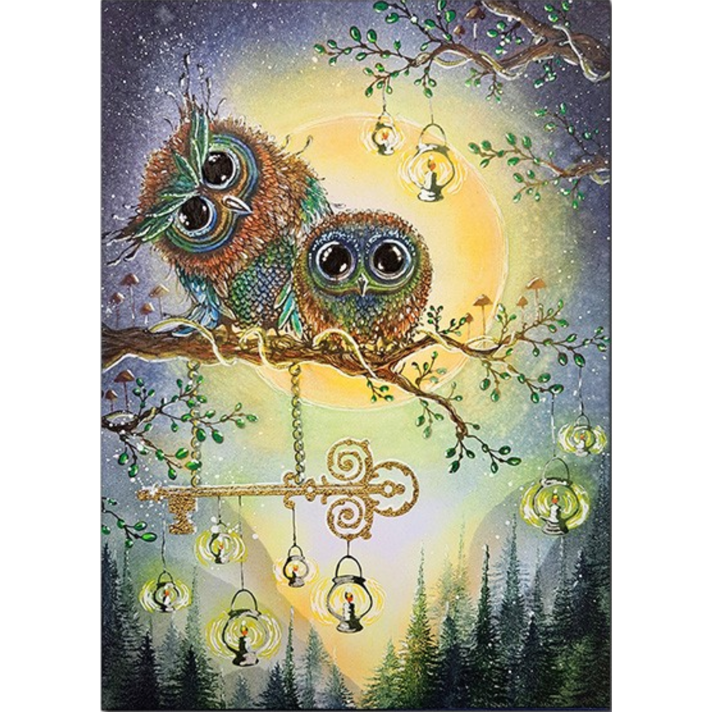 Lavinia Stamps Vine Branch Clear Stamp lav811 cute owls