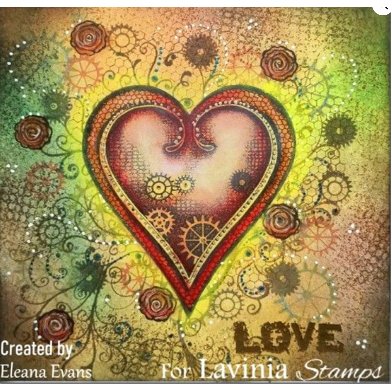Lavinia Stamps Rose Set Clear Stamps lav795 hearts and flowers