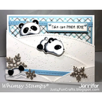 Whimsy Stamps PANDA BUTT Clear Stamps CWSD238 take care
