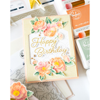 PinkFresh Studio Eucalyptus Dye Ink Pad pfdi057 Floral Happy Birthday Card | color-code:ALT02