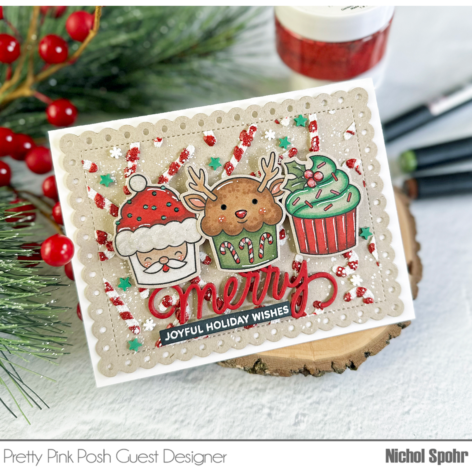 Pretty Pink Posh Candy Cane Lane Clay Confetti cute cupcakes | color-code:ALT01
