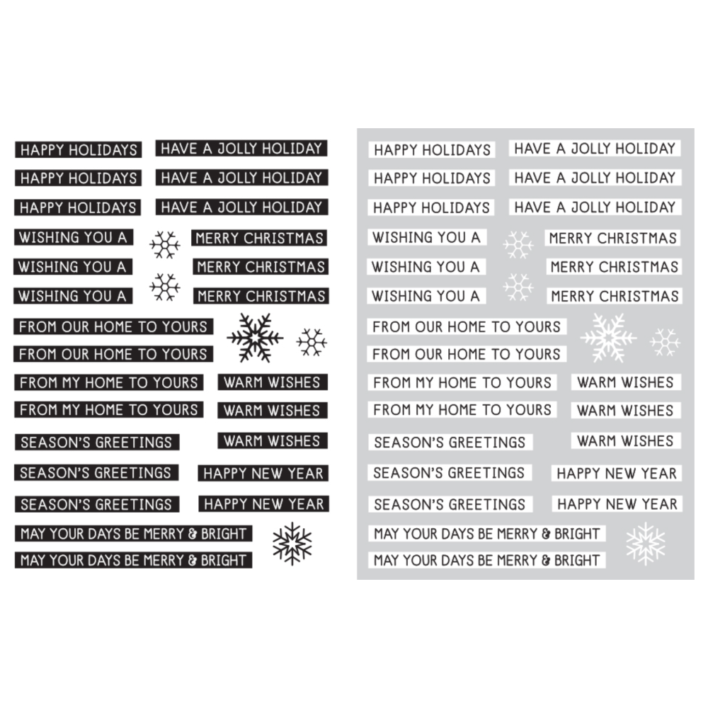 Hero Arts Holiday Message Strips Hero Transfer Rub Ons rt120