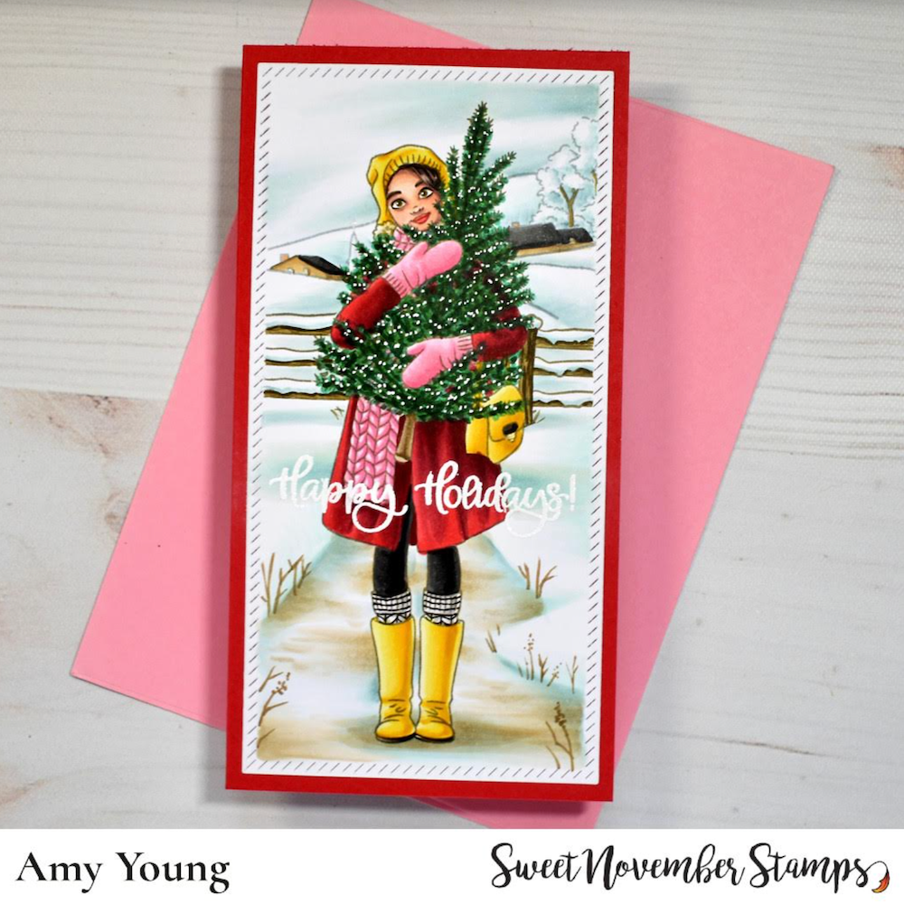 Sweet November Stamps Winterscapes Clear Stamp Set sns-hl-wn-ws girl
