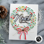 Alex Syberia Designs Holiday Wreath and Branch Stencil and Die Set asd-sted-137 noel
