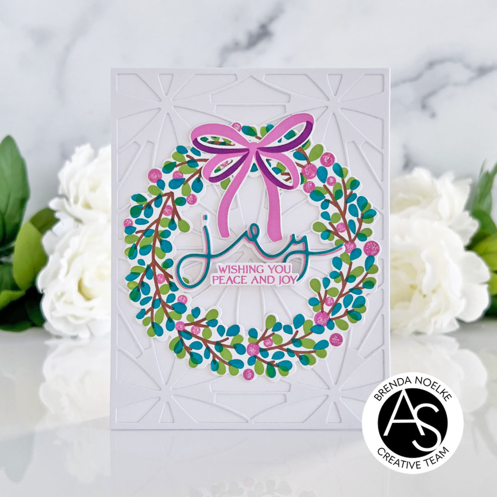 Alex Syberia Designs Holiday Wreath and Branch Stencil and Die Set asd-sted-137 joy