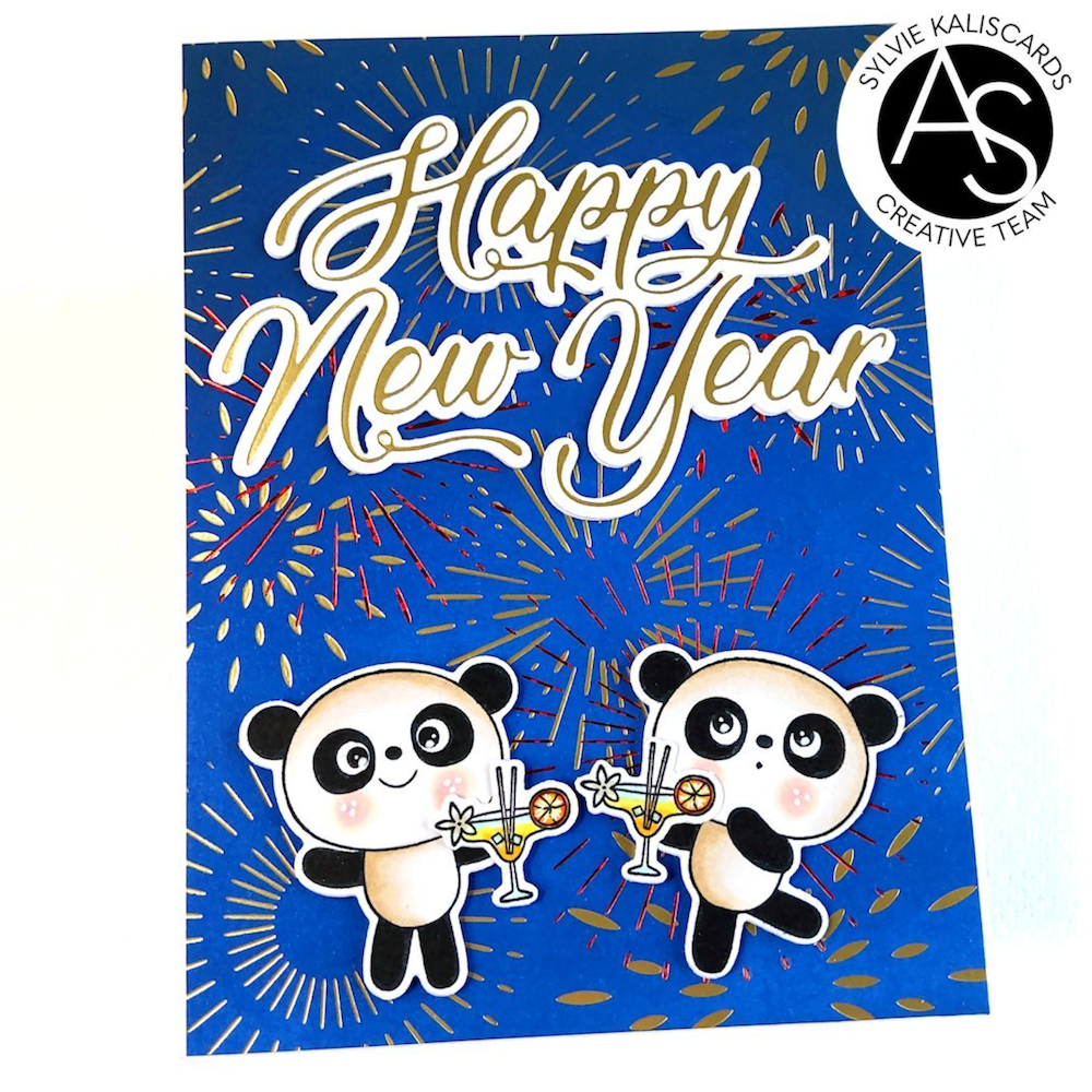 Alex Syberia Designs Happy New Year Hot Foil Plate asd-hf-136 panda
