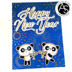 Alex Syberia Designs Happy New Year Hot Foil Plate asd-hf-136 panda