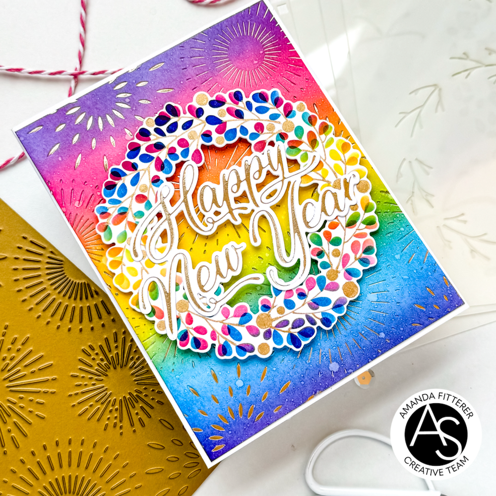 Alex Syberia Designs Happy New Year Hot Foil Plate asd-hf-136 rainbow