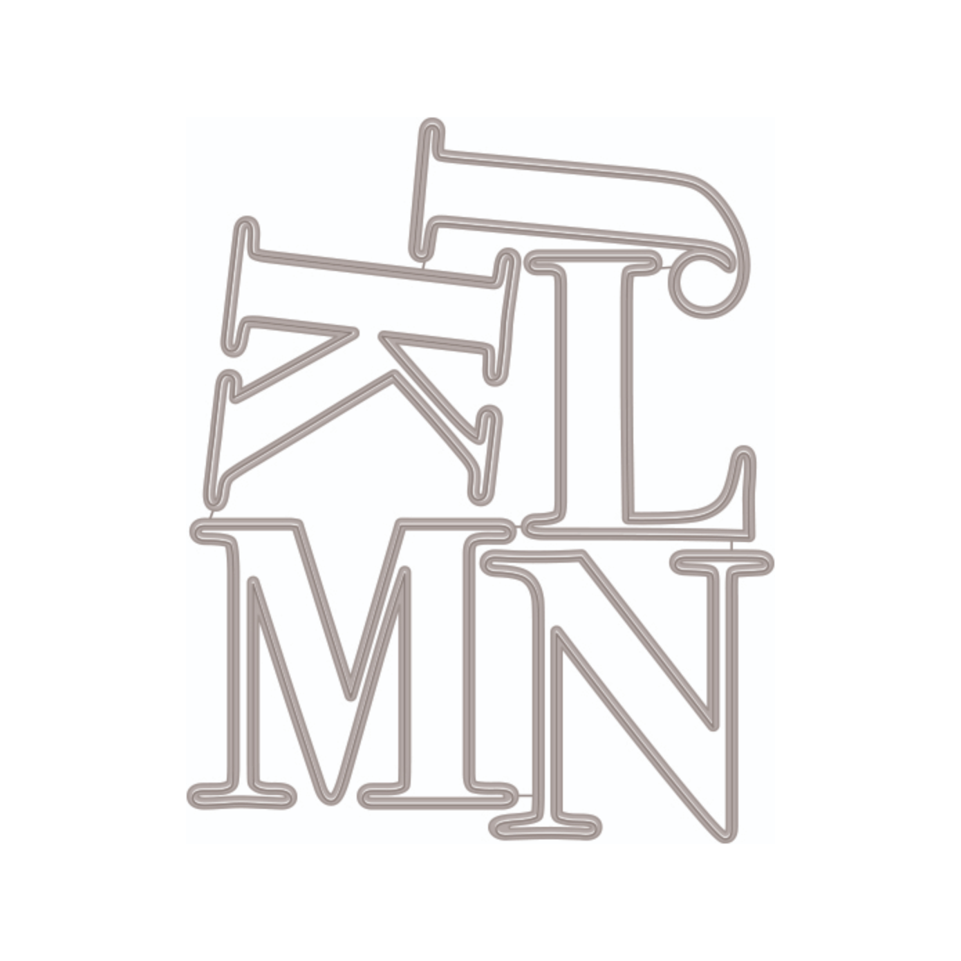 Hero Arts Fancy Cuts Dies Letter J-N df167