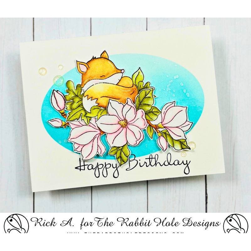 The Rabbit Hole Designs Mindful Magnolias Dies trh-223d happy birthday