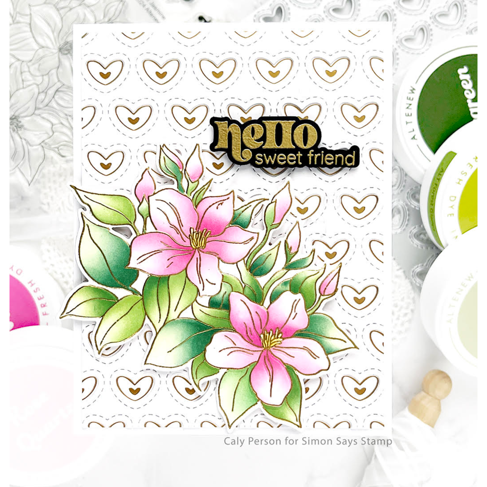 Altenew Sweet Jasmine Clear Stamps alt8833 pink flower | color-code:ALT02