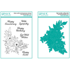 Gina K Designs Set Poppies and Peonies Clear Stamps and Dies
