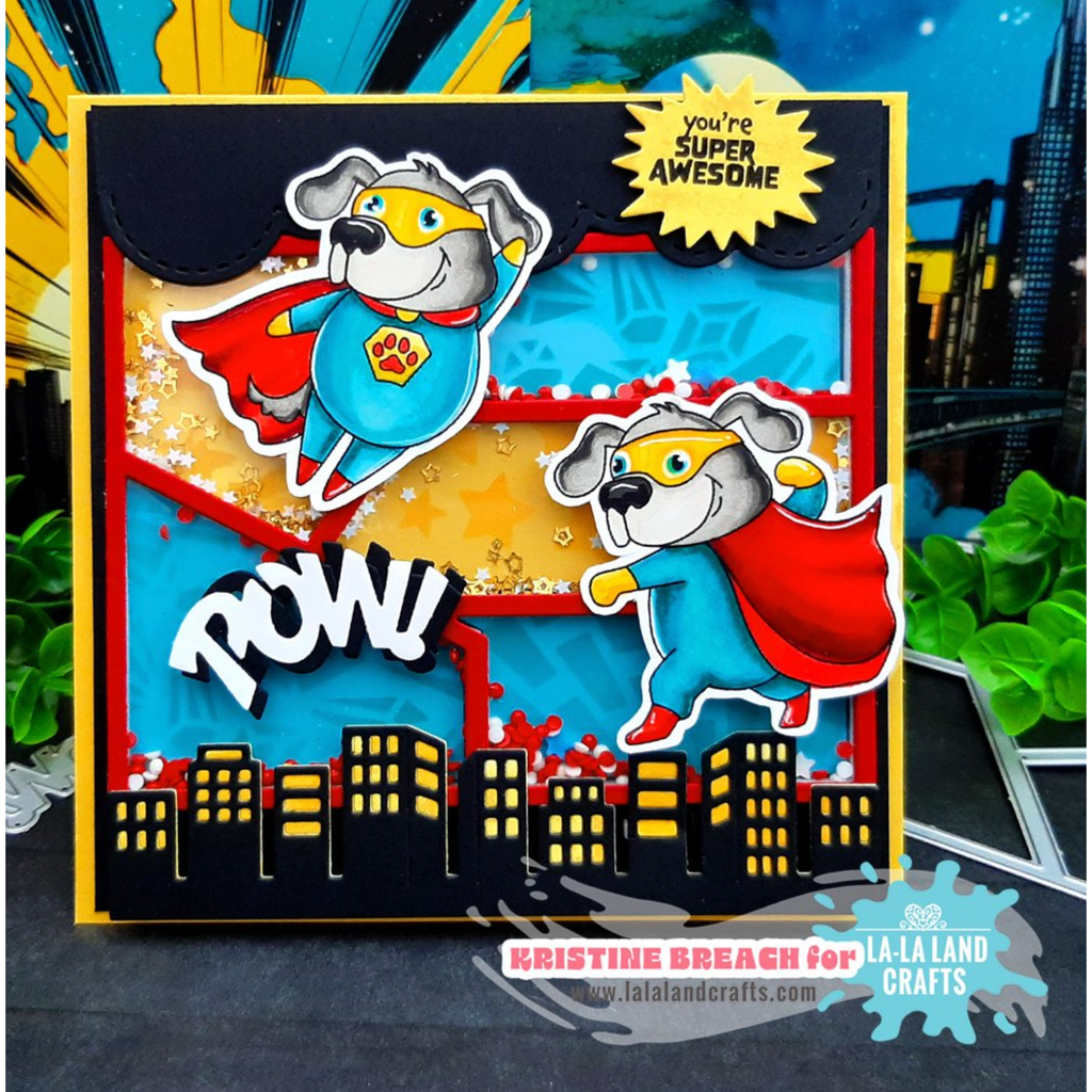 La-La Land Crafts Super Dawg Clear Stamps cl154 superdog