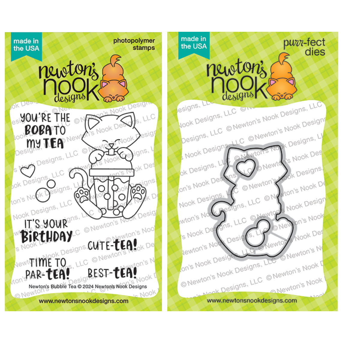 Newton's Nook Designs Newton's Bubble Tea Clear Stamp and Die Set
