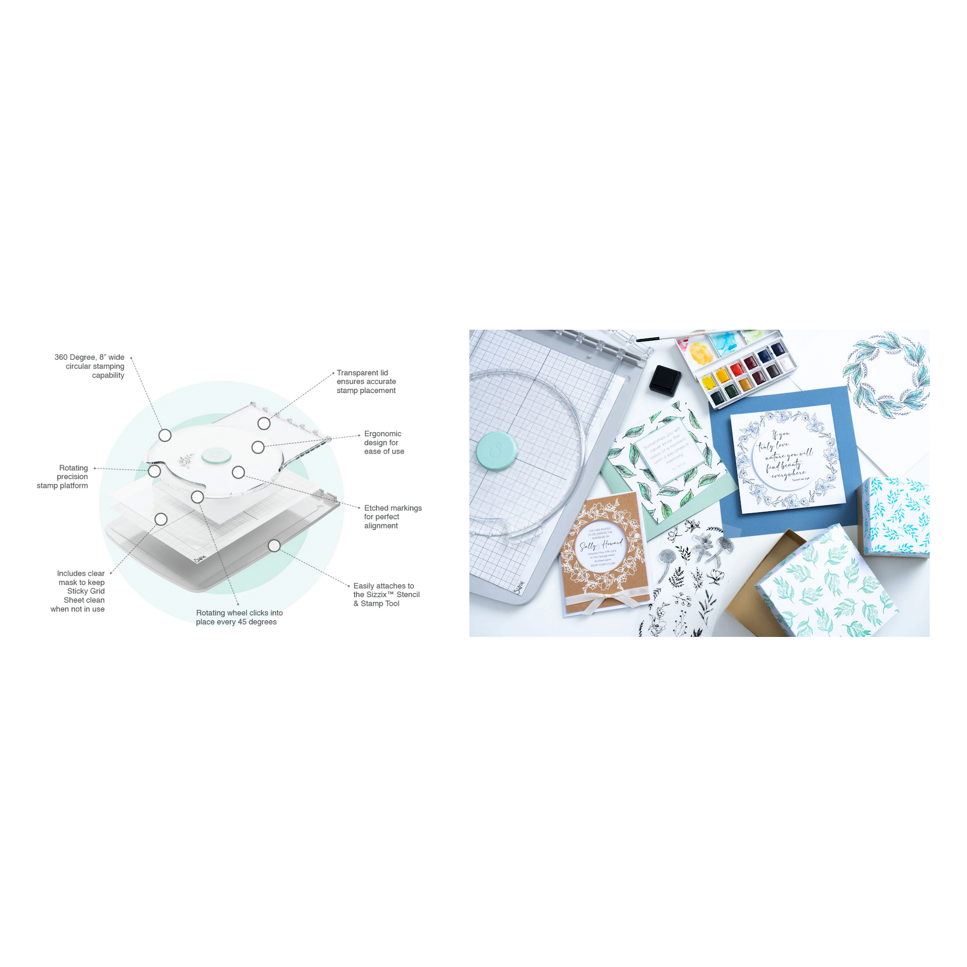 Sizzix Stamp And Spin Accessory Tool 666614 parts