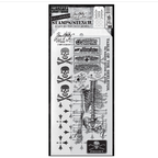 Tim Holtz Clear Stamps and Stencil EXAMINATION THMM129