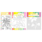 Waffle Flower Waffle Flower Sketched Poinsettia Clear Stamps, Matching Dies, and Coloring Stencil Set