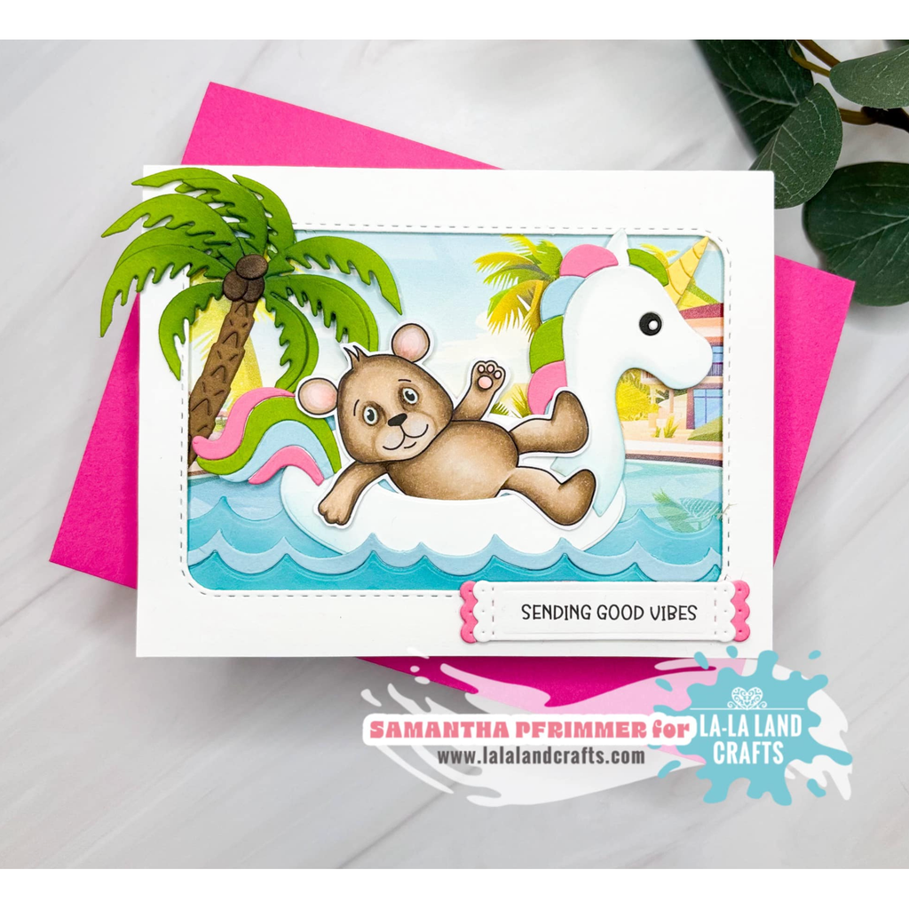 La-La Land Crafts Flamingo Floaty Die and Unicorn Add On Die Set good vibes