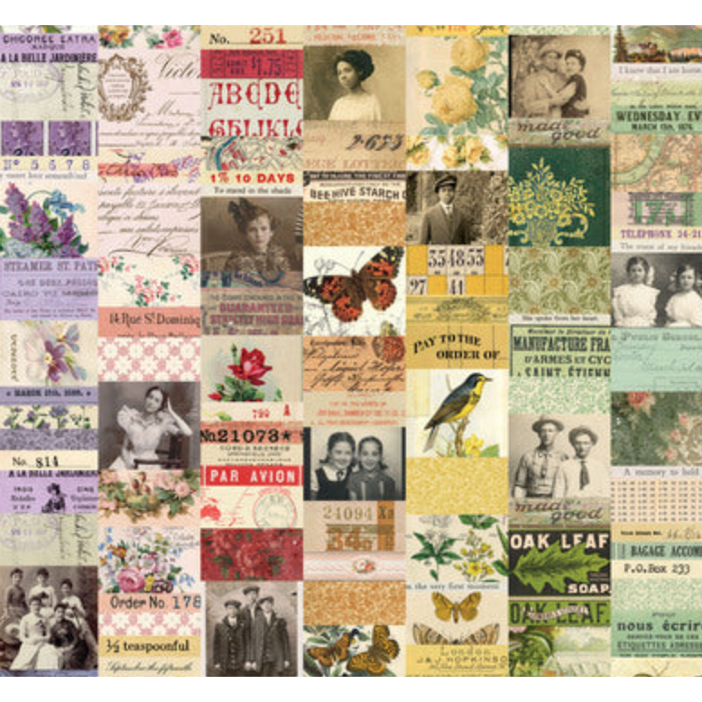 Tim Holtz Fabric By The Yard Multi Collage pwth320 Eclectic Elements Palette