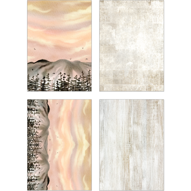 Honey Bee Adventure Awaits 6 x 8.5 Paper Pad hbpa-044 Sunrise Sunset Neutral