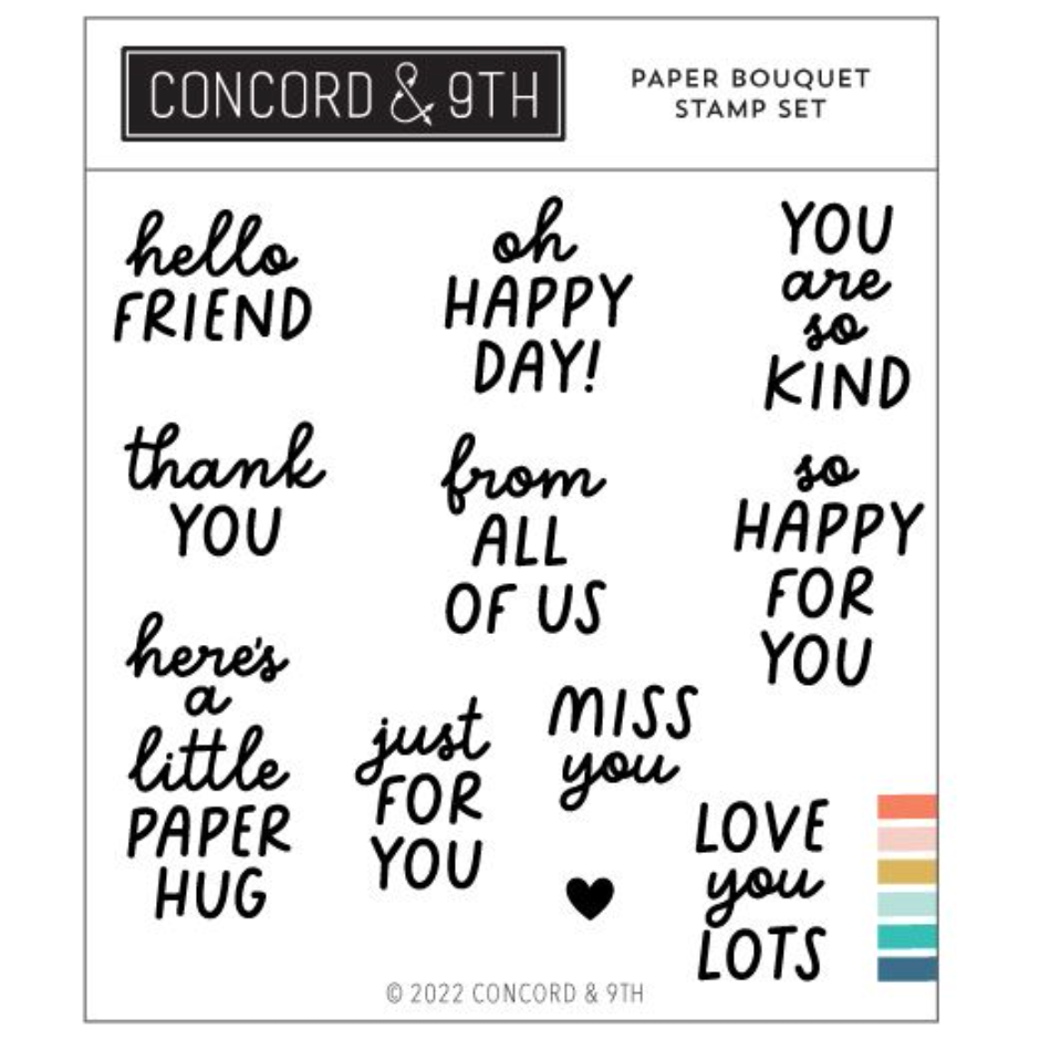 Concord & 9th Paper Bouquet Stamp and Die Bundle sentiment