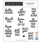 Concord & 9th Paper Bouquet Stamp and Die Bundle sentiment
