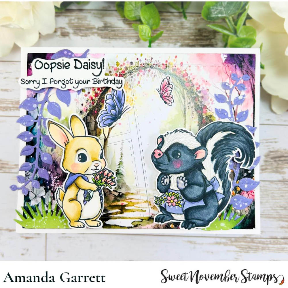 Sweet November Stamps Spring Garden Critters Clear Stamp Set sns-sp-sg-24 skunk