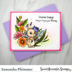 Sweet November Stamps Enchanted Spring Flowers Clear Stamp Set sns-sp-ef-24 bunny