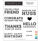 Concord & 9th Spring Print Sentiments Clear Stamp Set 12123