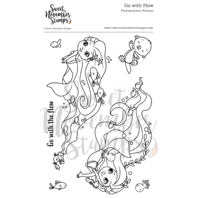 Sweet November Stamps Go with the Flow Clear Stamp Set sns-mm-gf-24