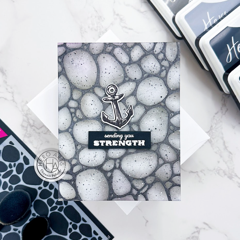 Hero Arts Pebbles and Stones Stencil sa276 anchor