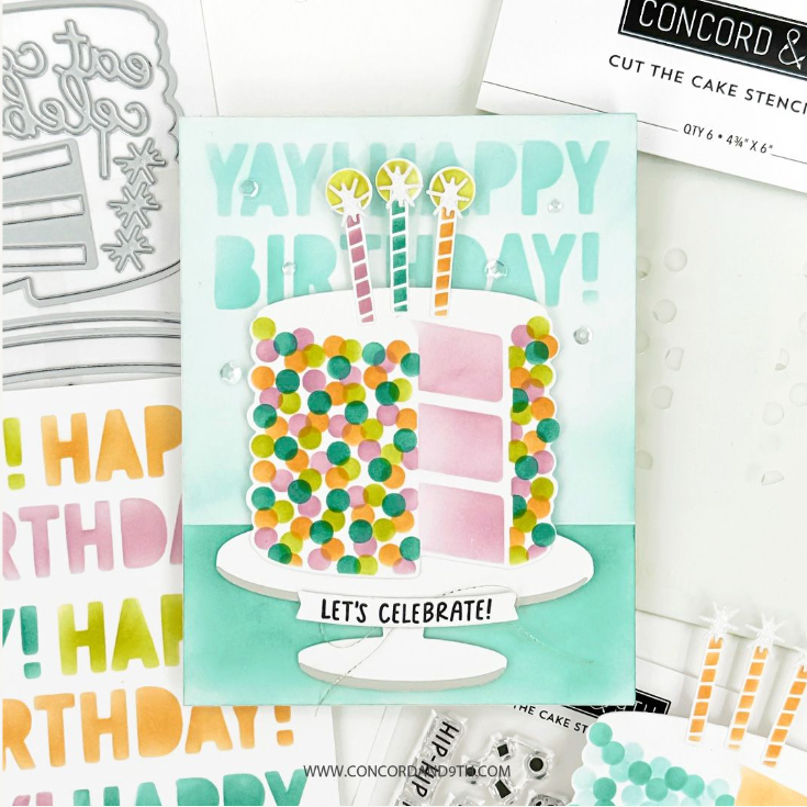 Concord & 9th Cut the Cake Clear Stamp Set 12165