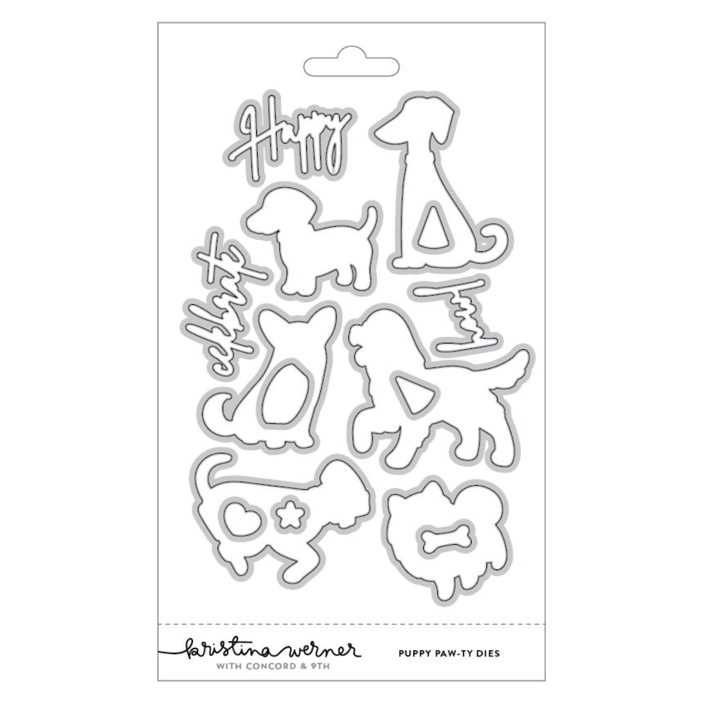 Concord & 9th Kristina Werner Puppy Paw-ty Stamp and Die Bundle